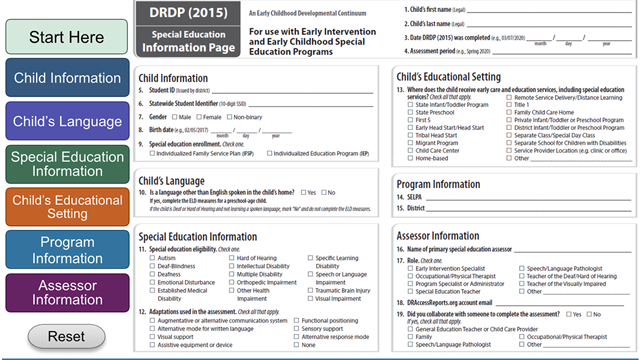 DRDP Special Education Information Page Tutorial