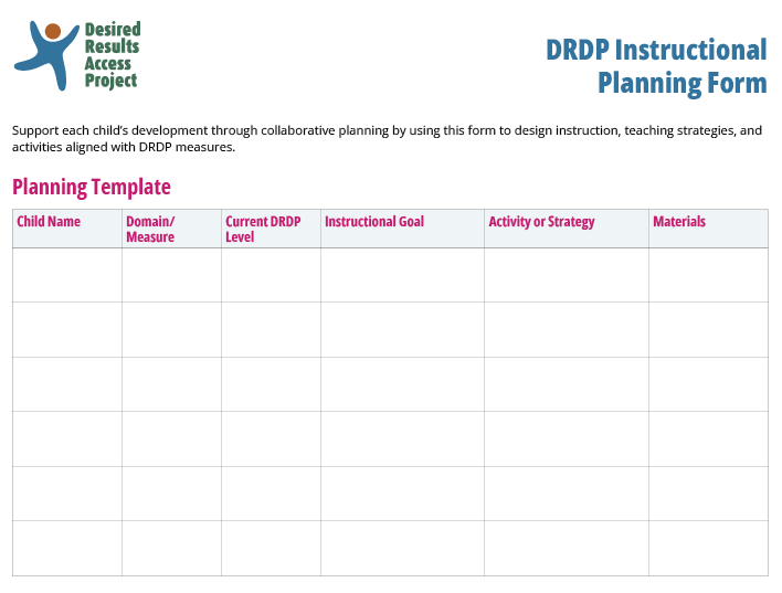 DRDP Instructional Planning Form